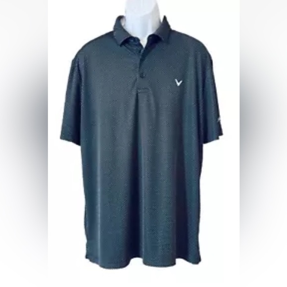 Callaway Mens XL Chevron Print Polo Shirt Opti Dri Golf Swing Tech Performance - Picture 2 of 11
